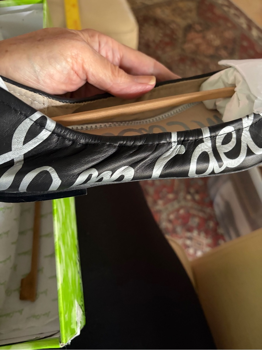 Sam Edelman Black & Silver Ballet Flats - Picture 3 of 10